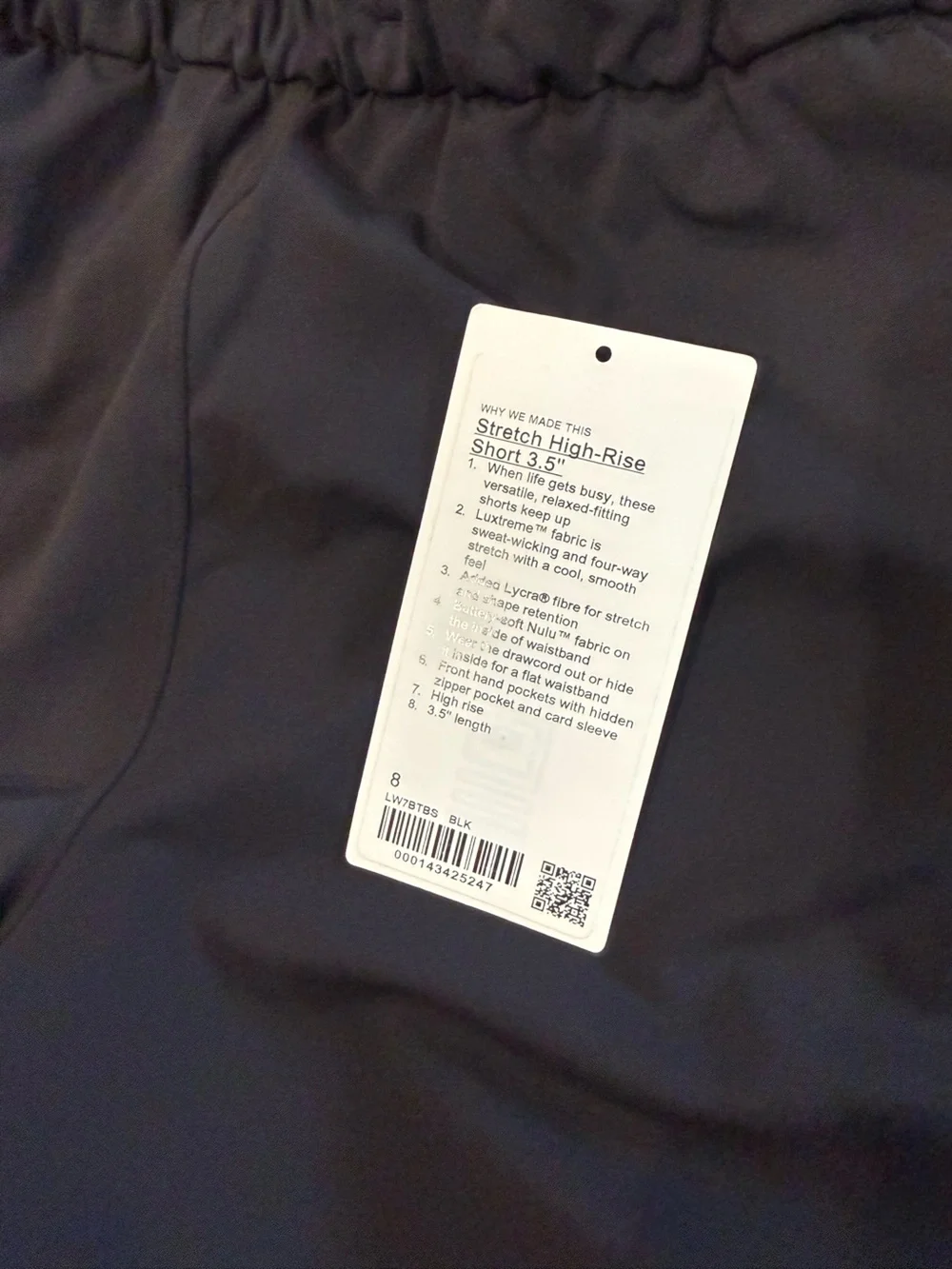 Lululemon Stretch High Rise Luxtreme Shorts
